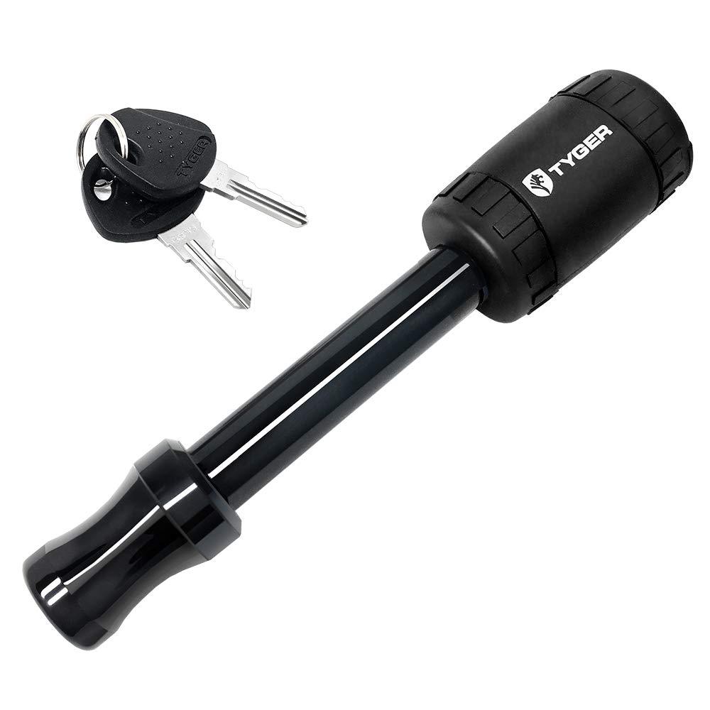  [AUSTRALIA] - Tyger Solid Black Hitch Pin Lock with Key fits 5/8inch Pin Holes on 2inch Hitch Receiver | Load Rating 12,000 Lbs Hitch Lock