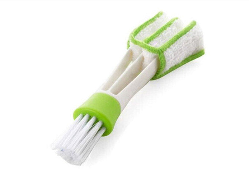  [AUSTRALIA] - yueton Double Ended Mini Dust Blind Cleaner, Car Vent Brush, Window Blind Brush, Hand Held Magic Brush Blind Duster for House, Car, Office, White and Green
