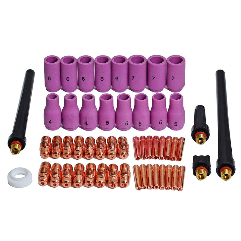  [AUSTRALIA] - TIG Collets Bodies Alumina Cup Assorted Size Fit PTA DB SR WP 9 20 25 TIG Welding Torch Consumables 53pcs