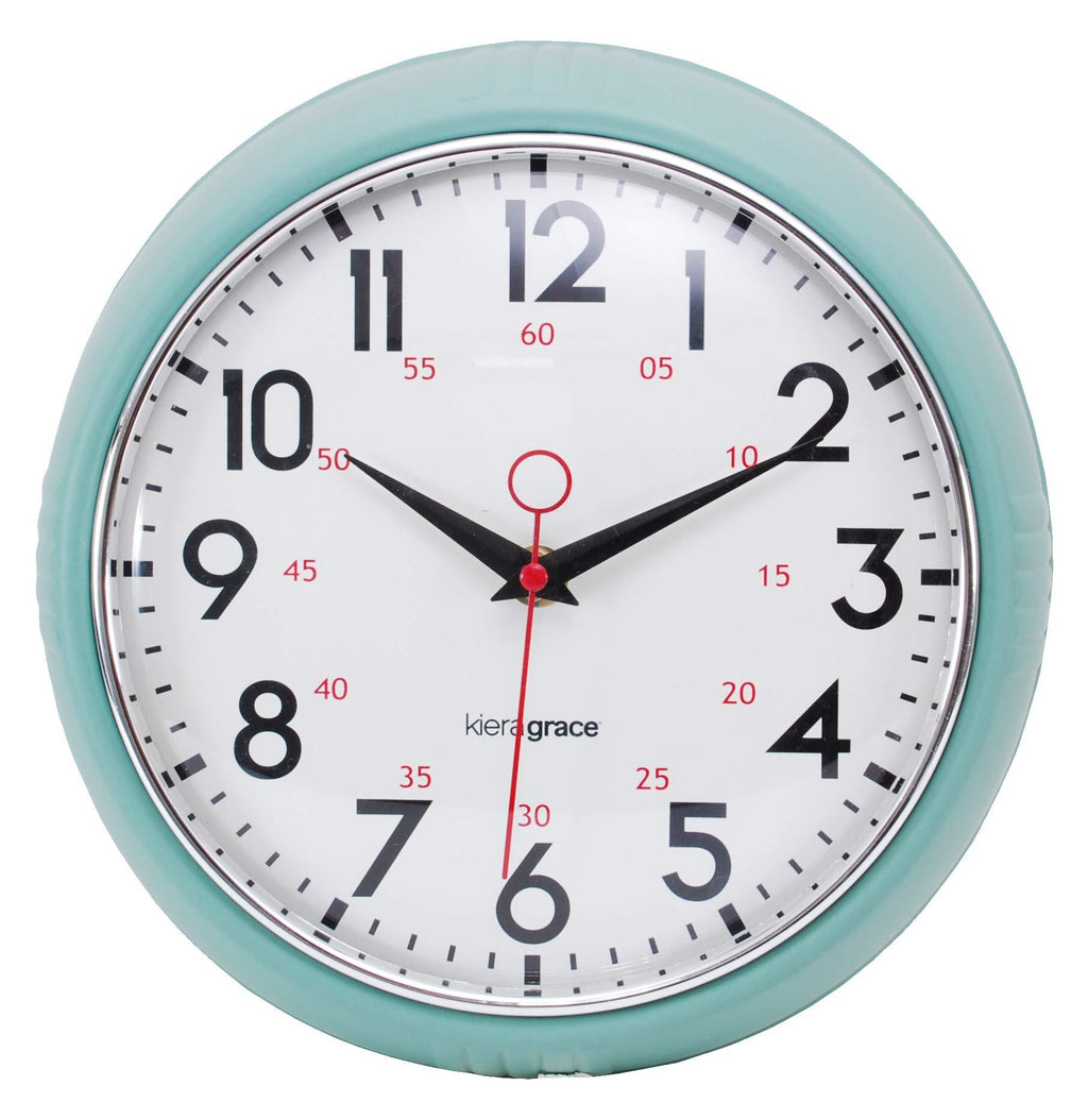 Kiera Grace Retro Wall-Clocks, 9.5", Green - LeoForward Australia