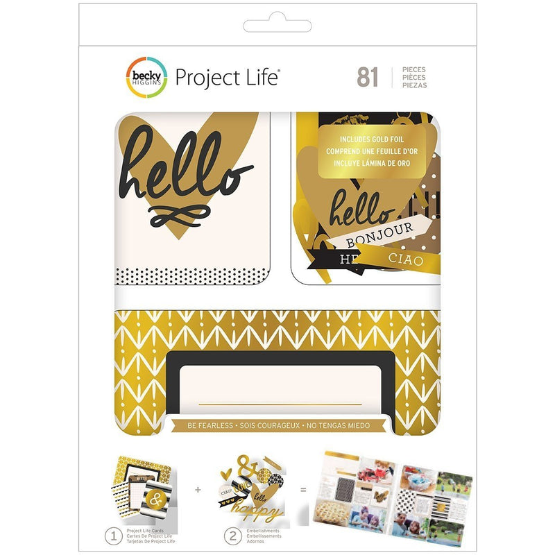 Project Life 380552 Value Kits-Be Fearless-Gold Foil (81 Piece), Multicolour - LeoForward Australia