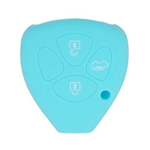  [AUSTRALIA] - SEGADEN Silicone Cover Protector Case Skin Jacket fit for TOYOTA Camry Avalon Corolla Remote Key Fob CV9402 Light Blue