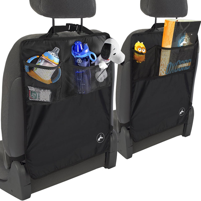  [AUSTRALIA] - OxGord Kick Mats Seat Protector with Storage Organizer Pocket- 2 Pack - Universal Fit for Car, Truck, SUV, or Van - Rear Auto Bucket Seat Upholstery Protective Cover