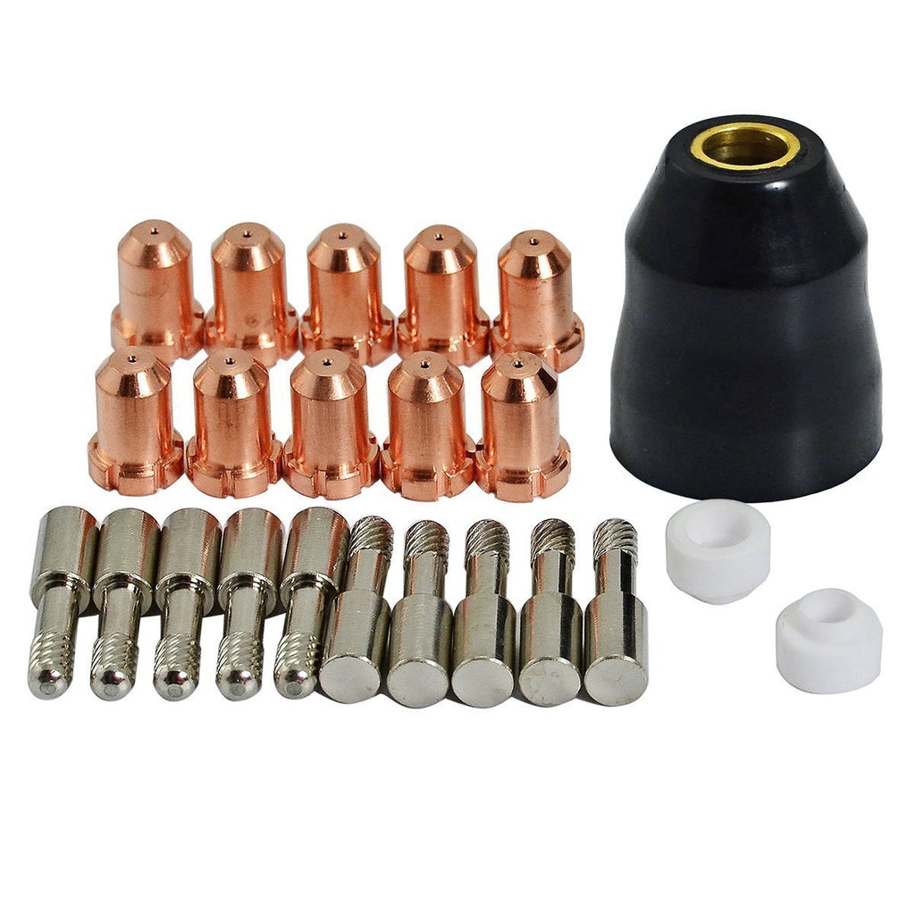  [AUSTRALIA] - Plasma Electrode 9-6506 Nozzle Tip 9-6501 Swirl Ring 9-6507 and Shroud Shield Cup 9-6003 Kit for Thermal Dynamics Thermal Dynamics PCH25 PCH M-28 PCH M-35 Plasma Cutter 23pcs