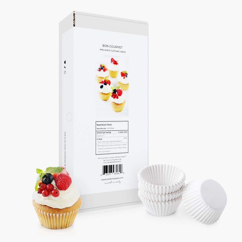  [AUSTRALIA] - White Paper Baking Cups for Mini Muffin Pan Liners/Mini Cupcake Liners (1000 pc)