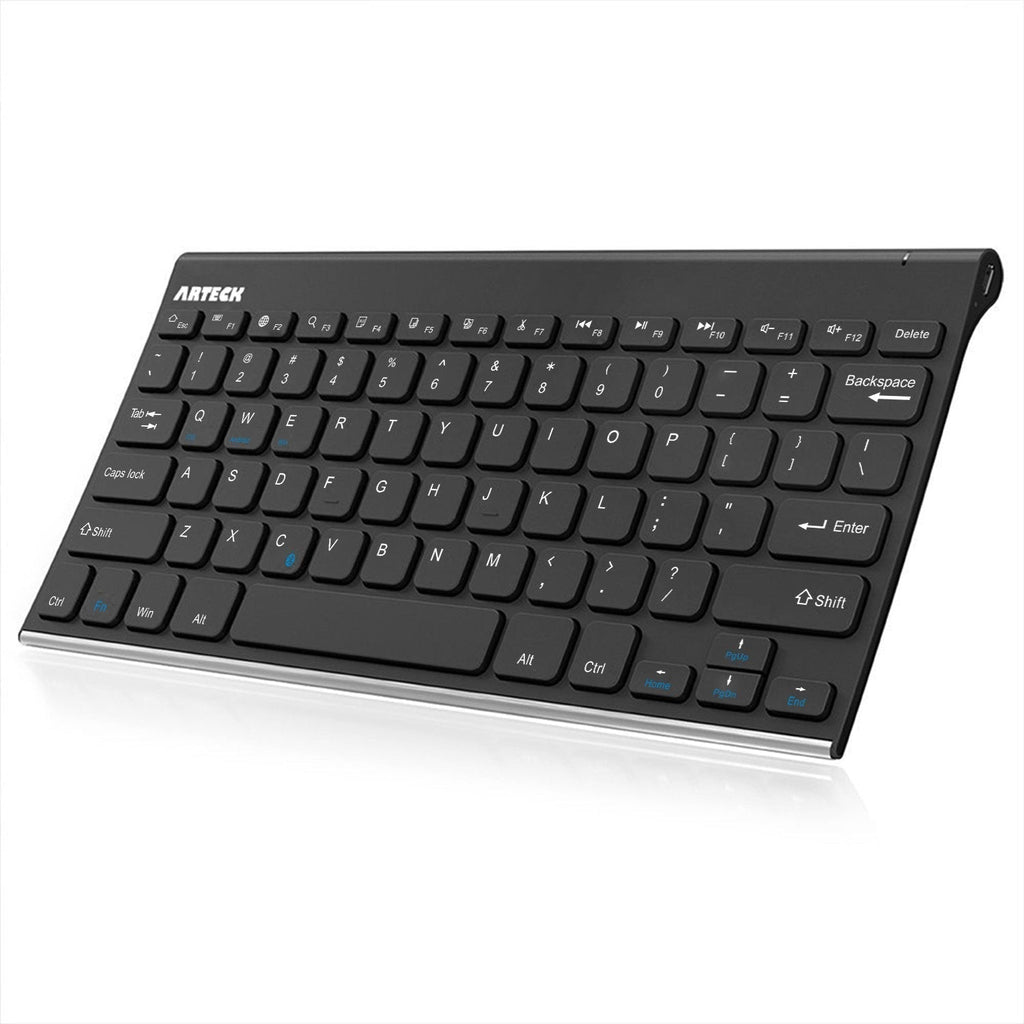  [AUSTRALIA] - Bluetooth Keyboard, Arteck Stainless Steel Universal Portable Wireless Bluetooth Keyboard for iOS iPad Air, Pro, iPad Mini, Android, MacOS, Windows Tablets PC Smartphone Built in Rechargeable Battery