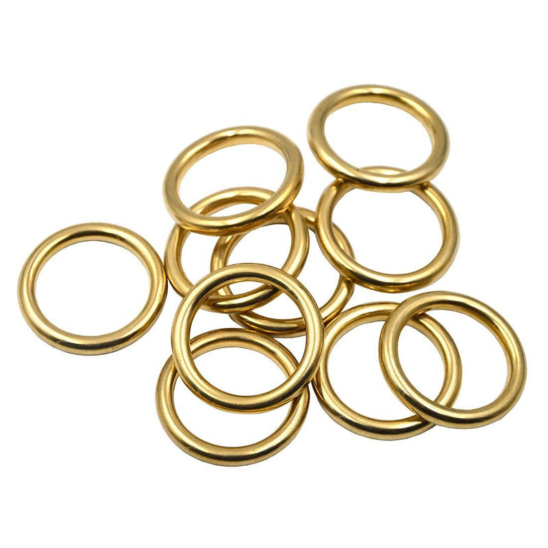 [AUSTRALIA] - Okones 1/2'' Diameter,Solid Brass o Ring for Webbing Strapping Flat Cords Belting Leathercraft Pack of 10pcs BRA0022 (Insides 1/2'') INSIDES 1/2''