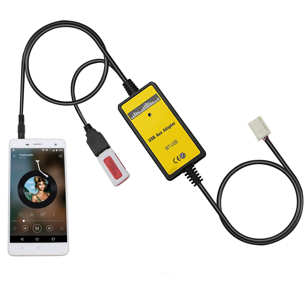 Auxillary Adapter,Yomikoo Car Radio MP3 WMA USB Music Adapter Auxiliary Audio Interface for Auris 2007-2011, Avensis 2003-2011, Corolla 2005-2011, Tacoma 2004-2008 - LeoForward Australia