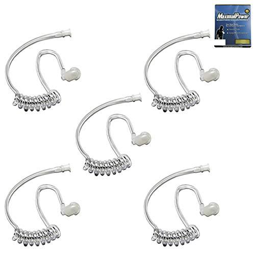 Pack of 5 - Twist On Replacement Acoustic Tube for 2-Way Radio Headsets by MaximalPower C) 5 Pack - LeoForward Australia