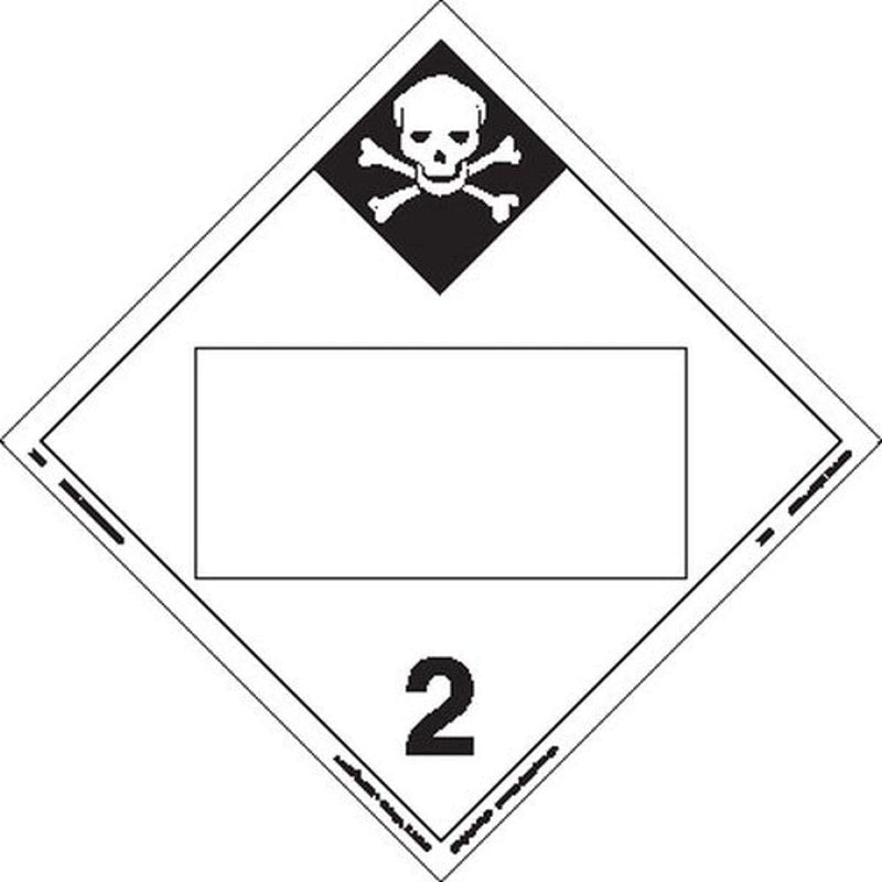 Labelmaster ZT28 Inhalation Hazard 2 Hazmat Placard, Blank, Tagboard (Pack of 25) - LeoForward Australia