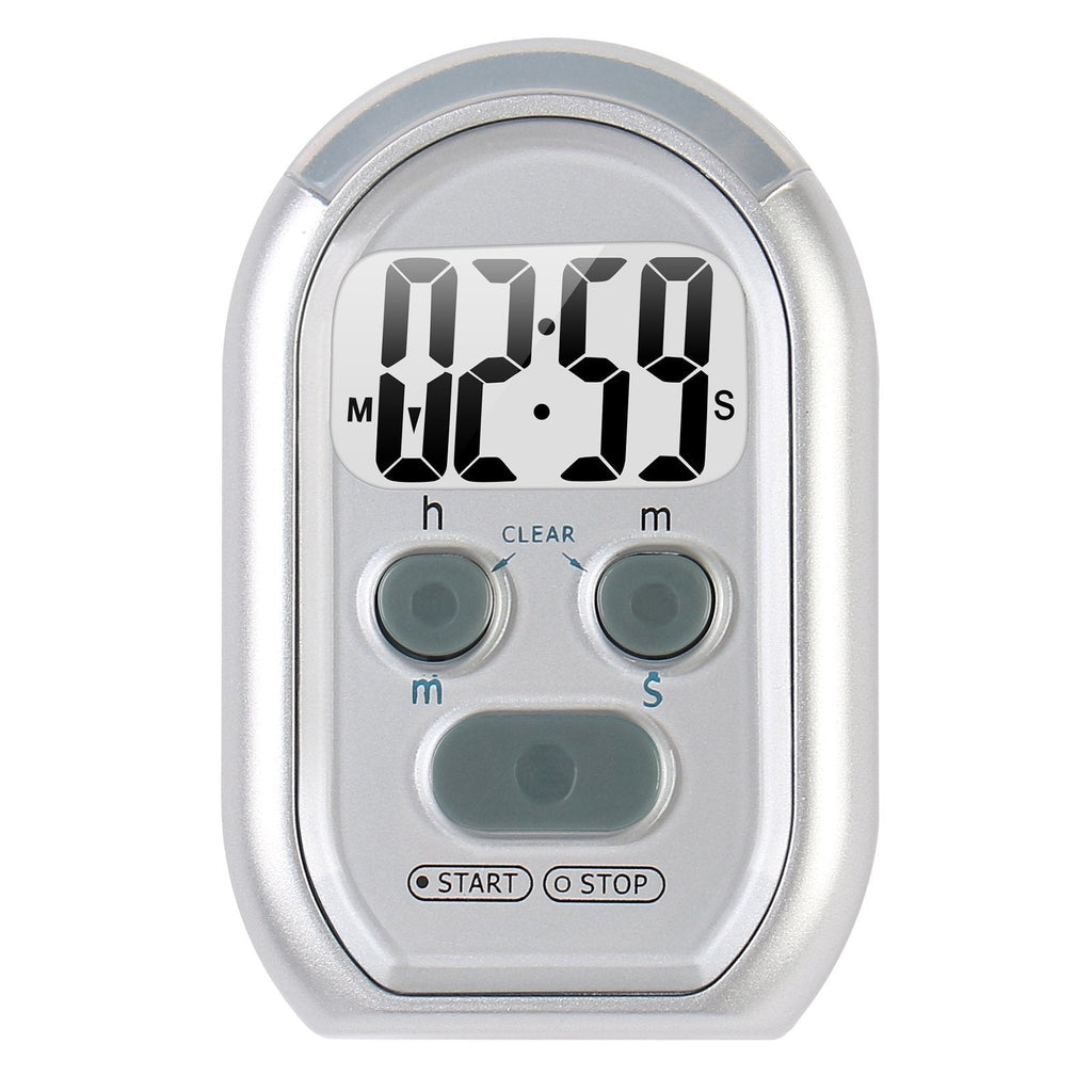  [AUSTRALIA] - ZYQY x-wlang 3-in-1 Alerts timer 1013 with vibration ,beep and flash.(kitchen timer ,medical timer,therapeutic timer), silver