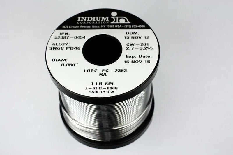  [AUSTRALIA] - Indium 52487-0454 60/40 RA Wire Solder, 2.7-3.2% Core .050in. 1lb.