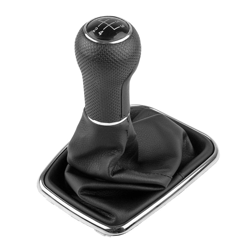  [AUSTRALIA] - ONEVER 5 Speed Car Gear Shift Knob Gaitor Boot with PU Leather Dustproof Cover Compatible with VW Golf Bora Jetta GTi MK4, Black