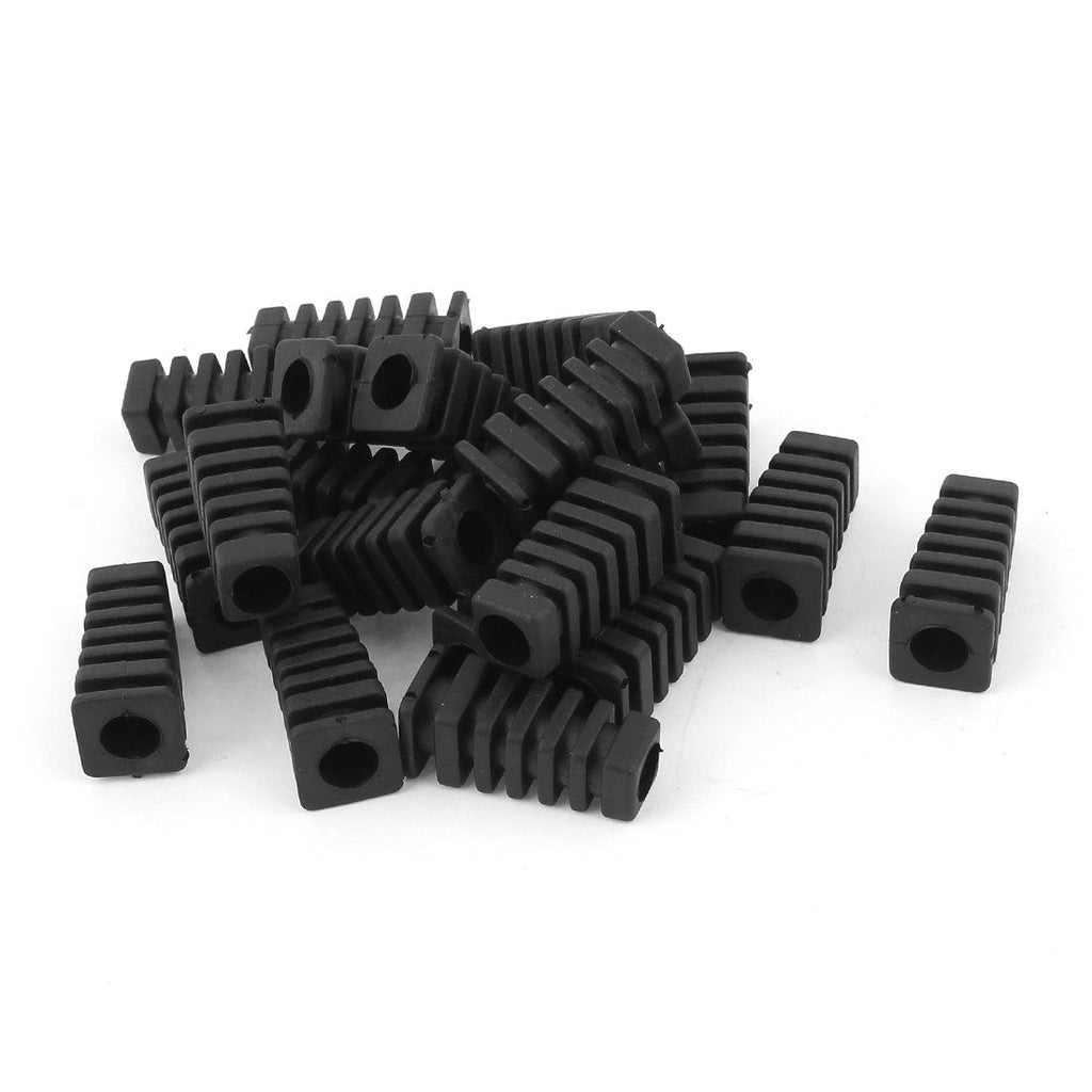  [AUSTRALIA] - Uxcell 20Pcs 27 x 9 x 6 mm Rubber Square Strain Relief Cord Boot Protector SLEEVE