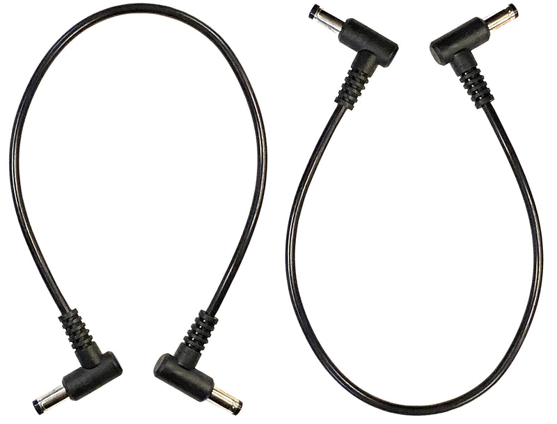  [AUSTRALIA] - 2 Pack of 1 Foot Right Angle DC Power 5.5mm x 2.1mm Patch Cables Wire Male to Male Patch Cables