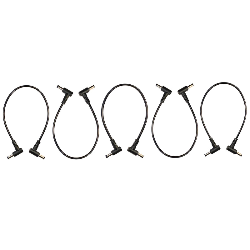  [AUSTRALIA] - (5) Pack 1 Foot Right Angle DC Power 5.5mm x 2.1mm Patch Cables Wire Male to Male