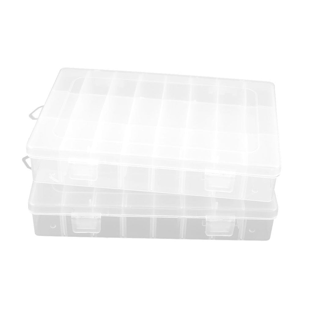  [AUSTRALIA] - Uxcell a15082600ux0045 White Plastic 24 Section Electrical Components Storage Organizer 2Pcs,