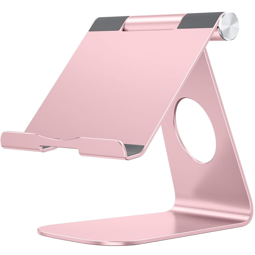  [AUSTRALIA] - Tablet Stand Holder Adjustable, OMOTON T1 iPad Stand, Desktop Aluminum Tablet Dock Cradle Compatible with iPad Air 4/Mini, New iPad 10.2/9.7, iPad Pro 11/12.9, Samsung, Nintendo and More, Rose Gold