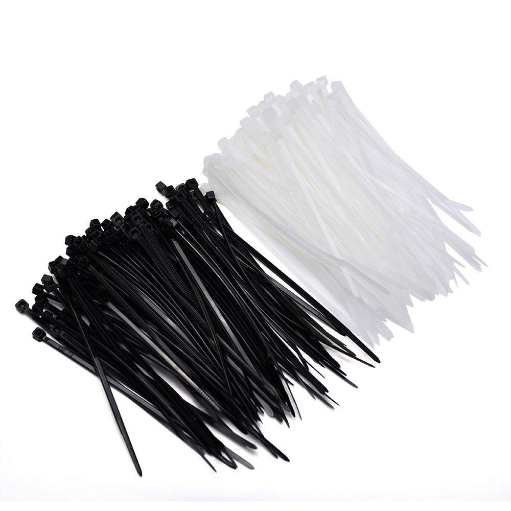  [AUSTRALIA] - Mudder 4 Inch Nylon Cable Ties in Black and White, 200 Pieces