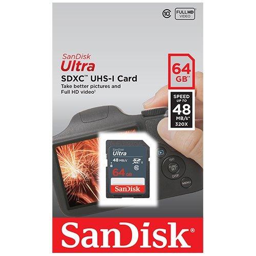 SanDisk Ultra 64GB Class 10 SDXC UHS-1 Memory Card up to 48MB/s - SDSDUNB-064G - LeoForward Australia