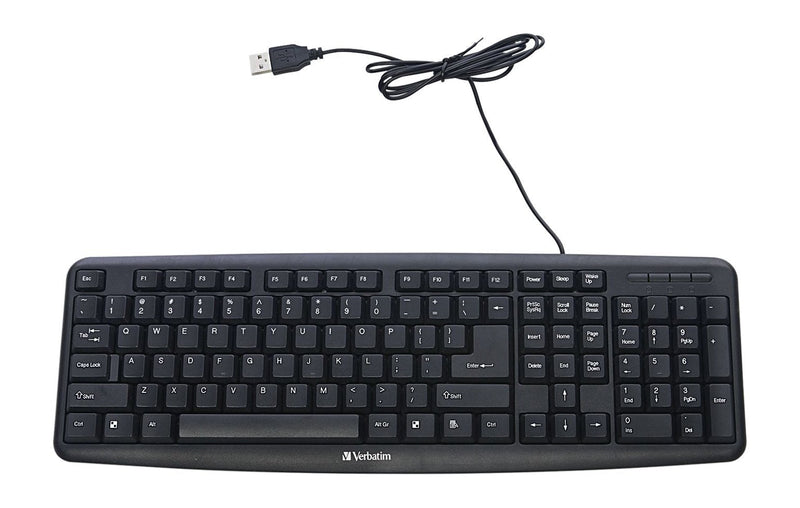  [AUSTRALIA] - Verbatim Slimline Corded USB Keyboard - Black
