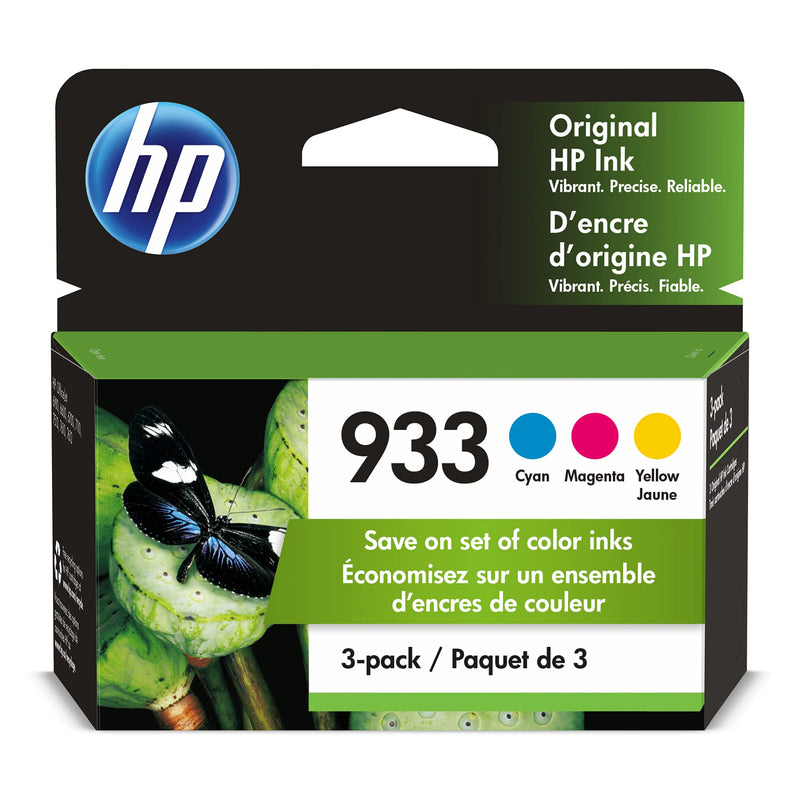  [AUSTRALIA] - Original HP 933 Cyan, Magenta, Yellow Ink Cartridges (3-pack) | Works with HP OfficeJet 6100, 6600, 6700, 7110, 7510, 7610 Series | N9H56FN Multipack