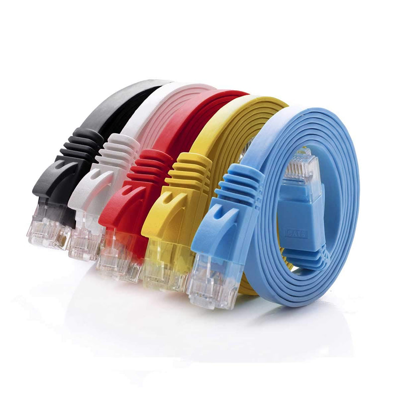  [AUSTRALIA] - Cat 6 Ethernet Cable 5 ft (5 Pack)(at a Cat5e Price but Higher Bandwidth) Flat Internet Network Cable - Cat6 Ethernet Patch Cable Short - Cat6 Computer Cable for Cable Management