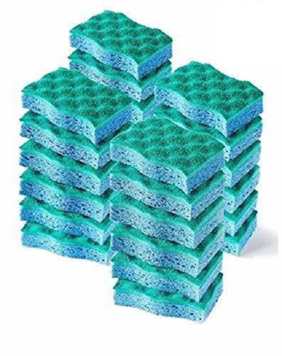 O-Cedar Multi-Use Scrunge Scrub Sponge (Pack - 24), Green, Blue 24 Count (Pack of 1) - LeoForward Australia
