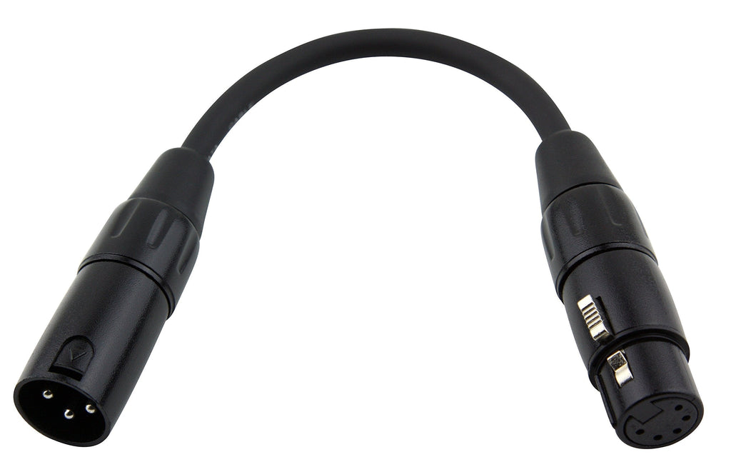  [AUSTRALIA] - Pig Hog PX-DMX5F 5-Pin DMXF to 3-Pin XLRM Adapter Cable, 6" DMXF to XLRM