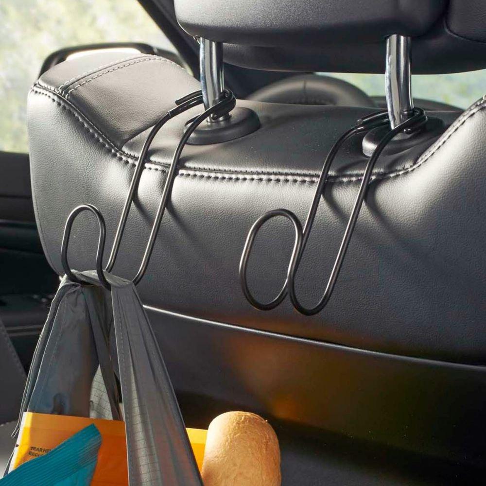  [AUSTRALIA] - High Road Contour CarHooks Car Headrest Hangers - 2 pack (Black) Black
