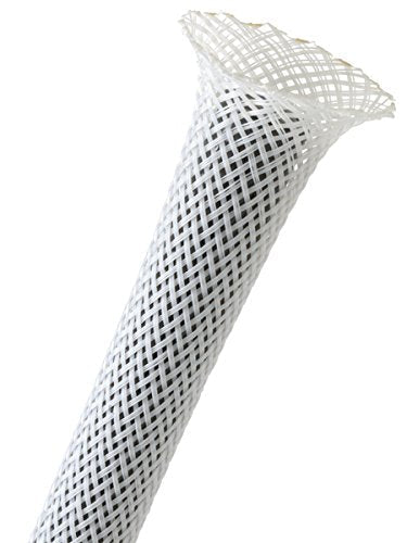  [AUSTRALIA] - Electriduct 1/4" PET Expandable Braid Sleeving Flexible Wire Mesh Sleeve - 25 Feet - White 0.25 Inch - 25 Feet