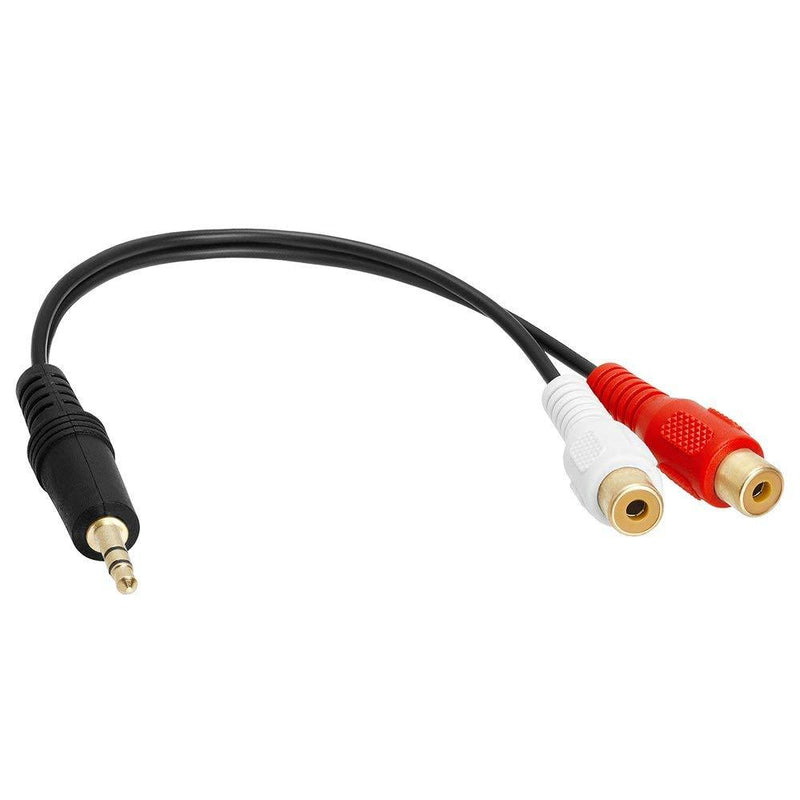 3.5mm Stereo Male to Dual RCA Female Red & White Audio Adapter Cable, 6 Inch, CNE499012 Single Pack Dual RCA Female to Male - LeoForward Australia