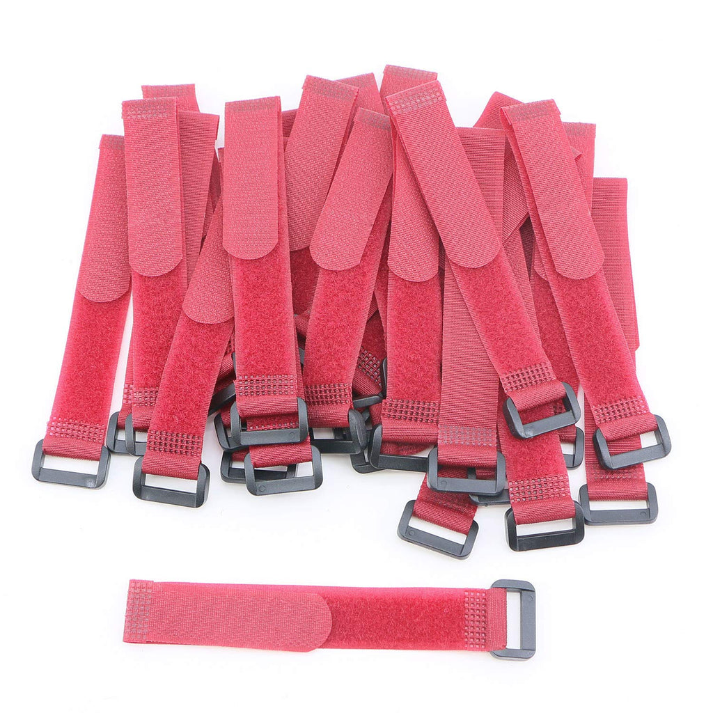 [AUSTRALIA] - Pasow 25 Pcs 8-Inch Cable Ties with plastic buckle Reusable Wire Cord cable tie - Red 25 Piece