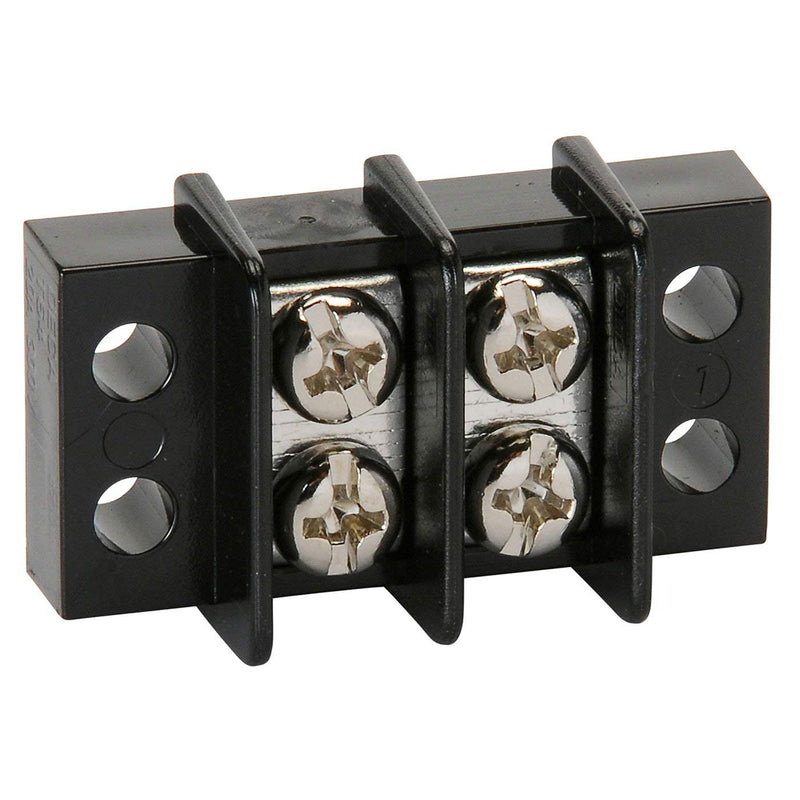  [AUSTRALIA] - NTE Electronics 25-B500-02 Series 25-B500 Terminal Block Barrier Strip, Dual Row Panel Mount, 20 Amp, Dual Row, 2 Pole, 9.50 mm Pitch, 300V, 22-14 AWG Wire Range 1