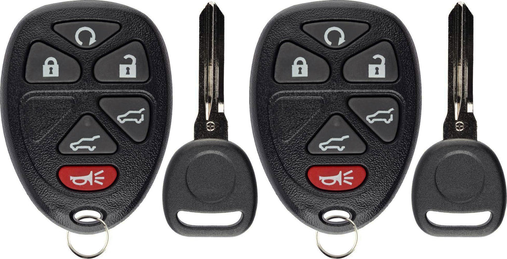  [AUSTRALIA] - KeylessOption Keyless Entry Remote Car Key Fob for Tahoe Suburban Yukon Escalade 15913427 (Pack of 2) black