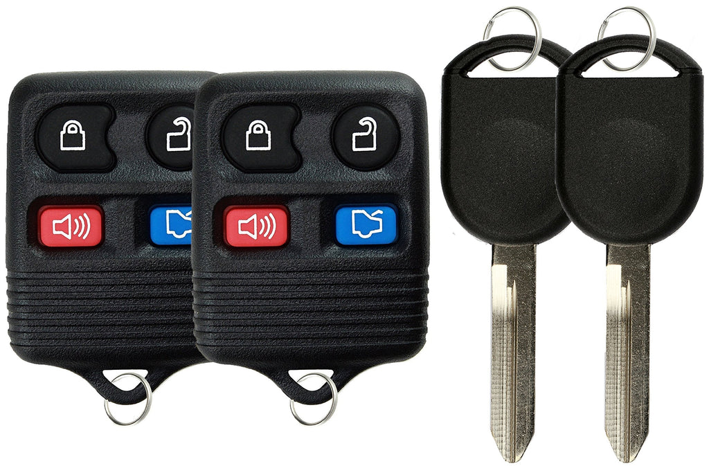  [AUSTRALIA] - KeylessOption Keyless Entry Remote Control Fob Uncut Blank Car Ignition Key For CWTWB1U345, GQ43VT11T, H92 (Pack of 2) black