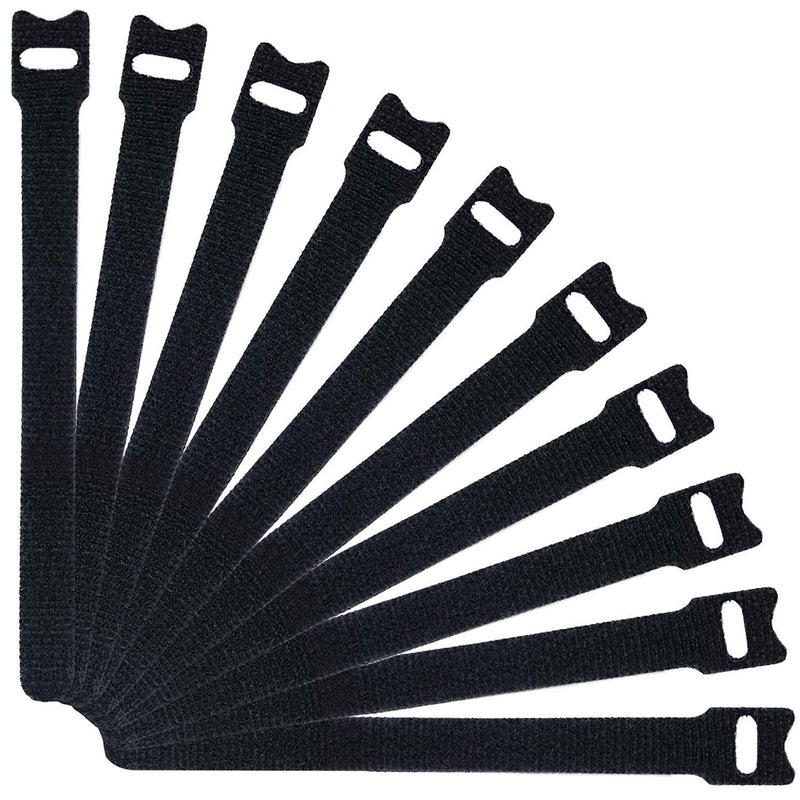  [AUSTRALIA] - Attmu 100 PCS Reusable Fastening Cable Ties, Microfiber Cloth 6-Inch Hook and Loop Cord Ties, Black