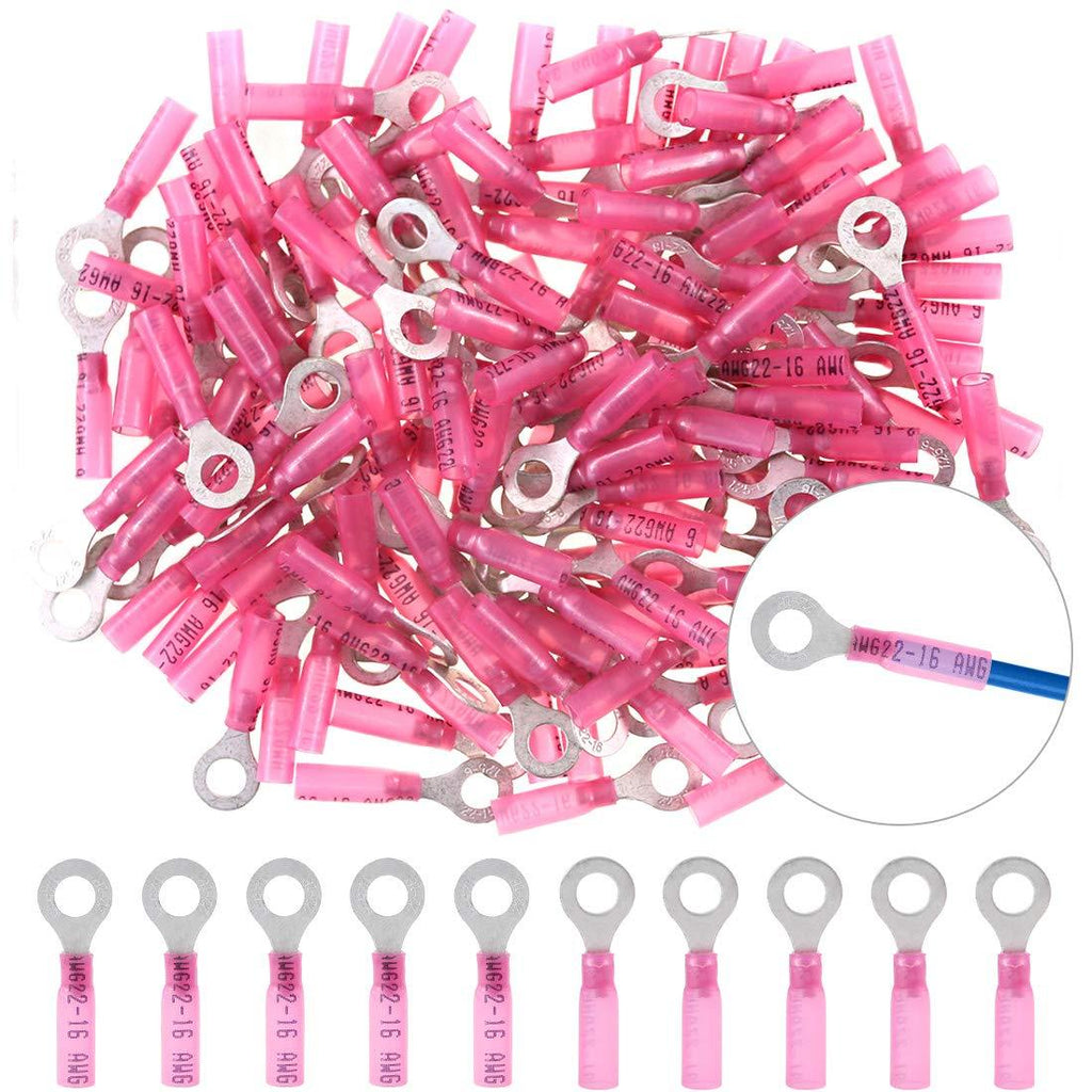 Hilitchi 50Pcs Nylon Heat Shrink Ring Insulated Terminal Electrical Wire Crimp Connector (22-16AWG, 1/4'') - LeoForward Australia