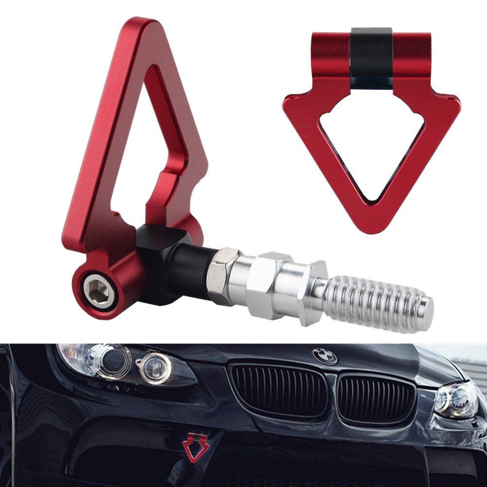 DEWHEL Triangle Tow Hooks Ring Front Rear Red Fits Euro Auto BMW E46 E81 E30 E36 E90 E91 E92 E93 1 3 5 6 7 Series & Mini Cooper Red-Euro Car - LeoForward Australia