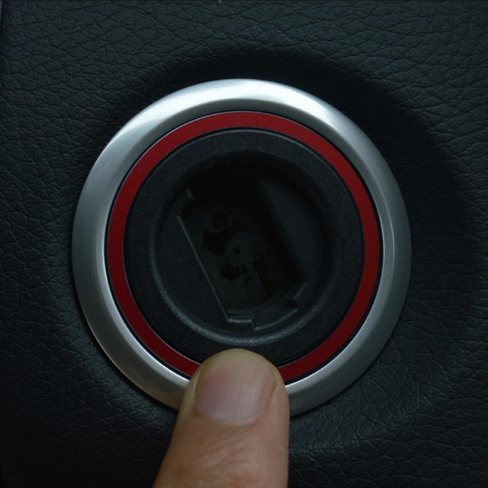 JessicaAlba Aluminum Car Engine Start Stop Ignition Key Ring Car Auto Interior Decoration for Mercedes Benz AMG Glk Ml Gl Cla Gla CLS Red Color 1Pc - LeoForward Australia
