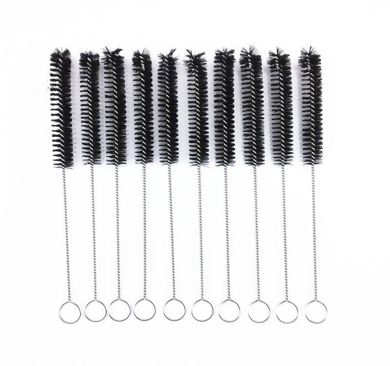  [AUSTRALIA] - yueton?Pack of 10 Black Nylon Tube Pipe Nozzle Brush Dia 10mm with Wire Loop Handle