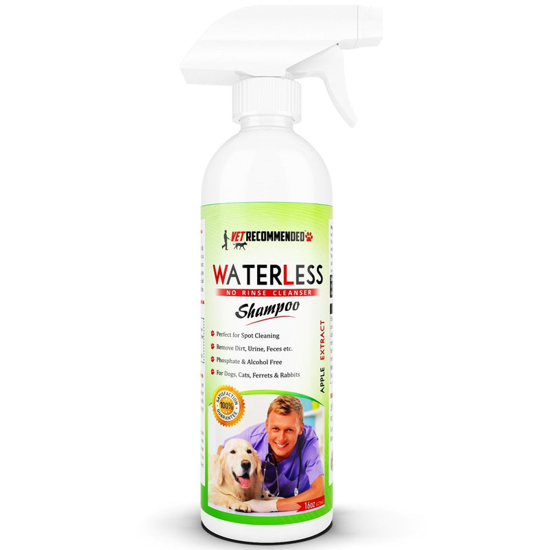 Vet Recommended Waterless Dog Shampoo No Rinse Dry Shampoo for Dogs (16oz/473ml), Detergent and Alcohol Free, Apple Extract - Perfect for Spot Cleaning The Dog Coat - Made in USA - LeoForward Australia