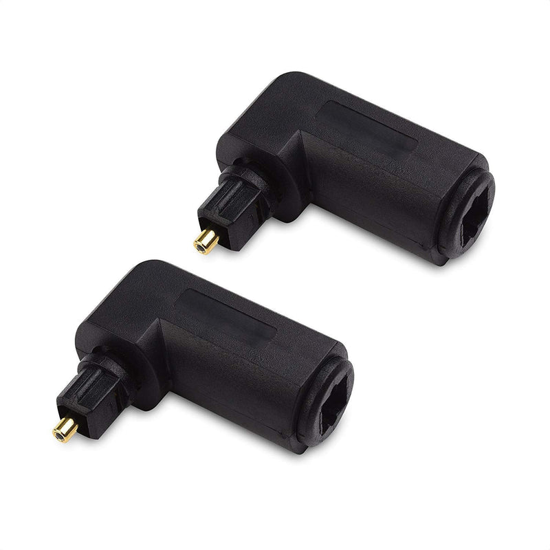  [AUSTRALIA] - Cable Matters 2-Pack Right Angle Toslink Adapter (Toslink Extension) Male to Female