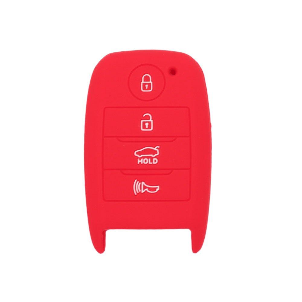  [AUSTRALIA] - SEGADEN Silicone Cover Protector Case Skin Jacket fit for KIA 4 Button Smart Remote Key Fob CV4150 Red