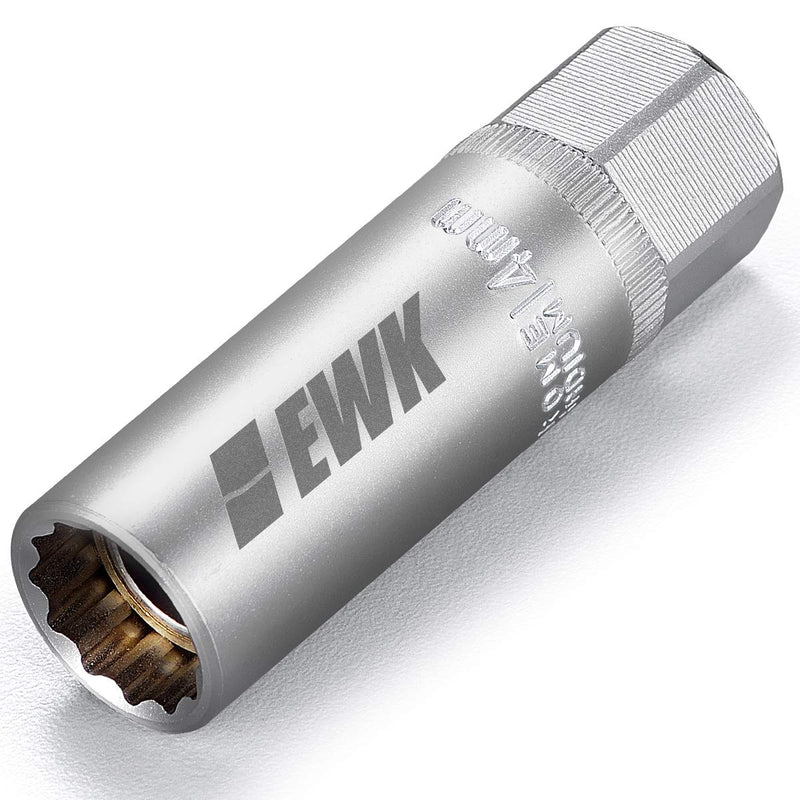 EWK 14mm 12 Point Thin Wall Magnetic Spark Plug Socket 3/8 Inch Drive Compatible for BWM, Mini Cooper, Nissan - LeoForward Australia