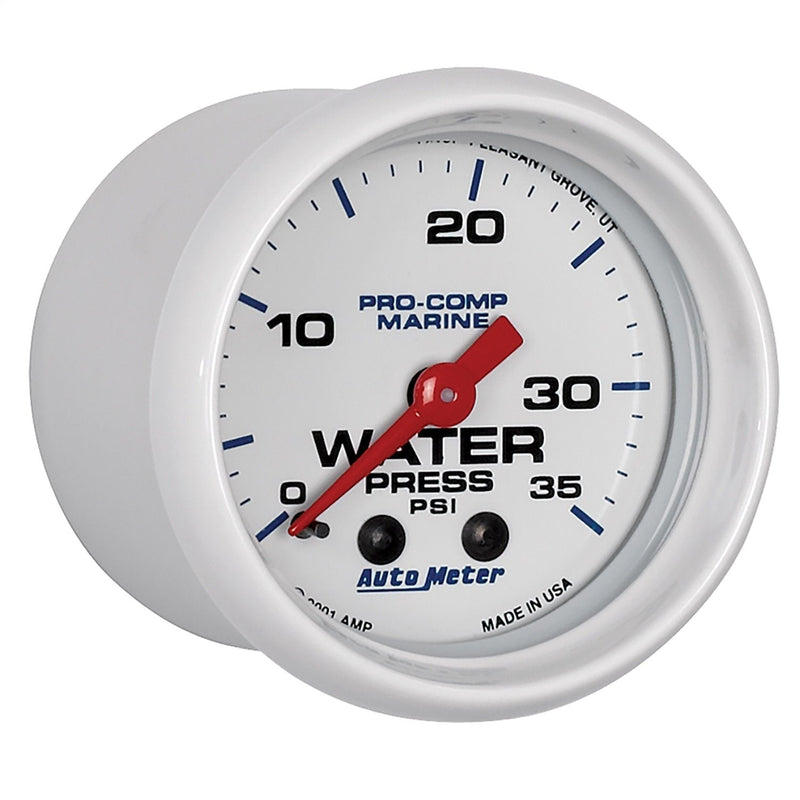  [AUSTRALIA] - AutoMeter Auto Meter 200772 Gauge, Water Press, 2 1/16", 35Psi, Mechanical, Marine White