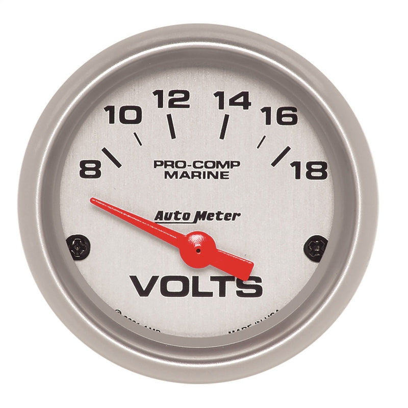  [AUSTRALIA] - AutoMeter Marine Silver Auto Meter 200756-33 Ultra-Lite Gauge, Voltmeter, 2 1/16", 18V, Electric