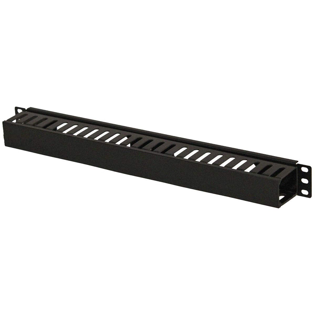 [AUSTRALIA] - NavePoint 1U Plastic Rack Mount Horizontal Cable Manager Duct Raceway for 19 Inch Server Rack