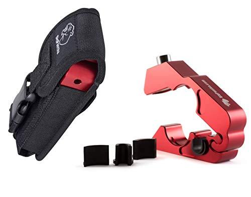  [AUSTRALIA] - BigPantha #1 Motorcycle Lock - A Grip / Throttle / Brake / Handlebar Lock to Secure Your Bike, Scooter, Moped or ATV in Under 5 Seconds! (Red). BONUS Grip Lock Holster for Easy Storage & Transporting