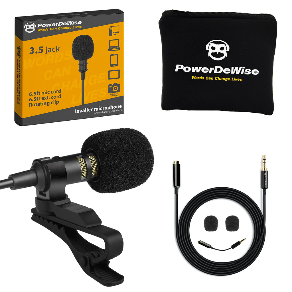 Professional Grade Lavalier Lapel Microphone Omnidirectional Mic with Easy Clip On System Perfect for Recording Youtube / Interview / Video Conference / Podcast / Voice Dictation / iPhone/ASMR - LeoForward Australia